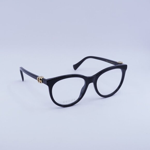 Gucci GG1074O 004 Eyeglasses Shiny Black 53mm Cat Eye Frame - Picture 4 of 10